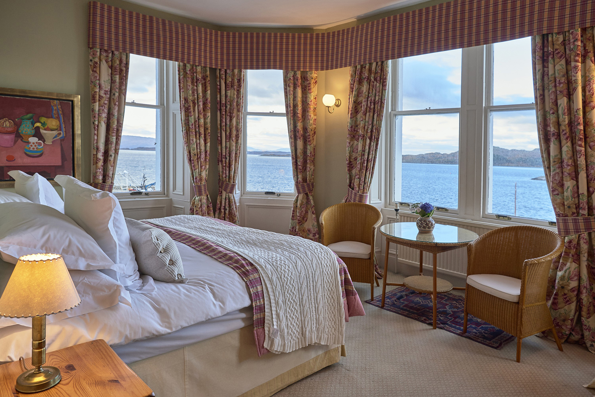 Bedroom with view of Crinan Canal