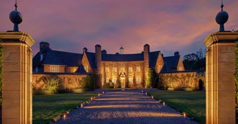 Exterior view of Greywalls Hotel at night