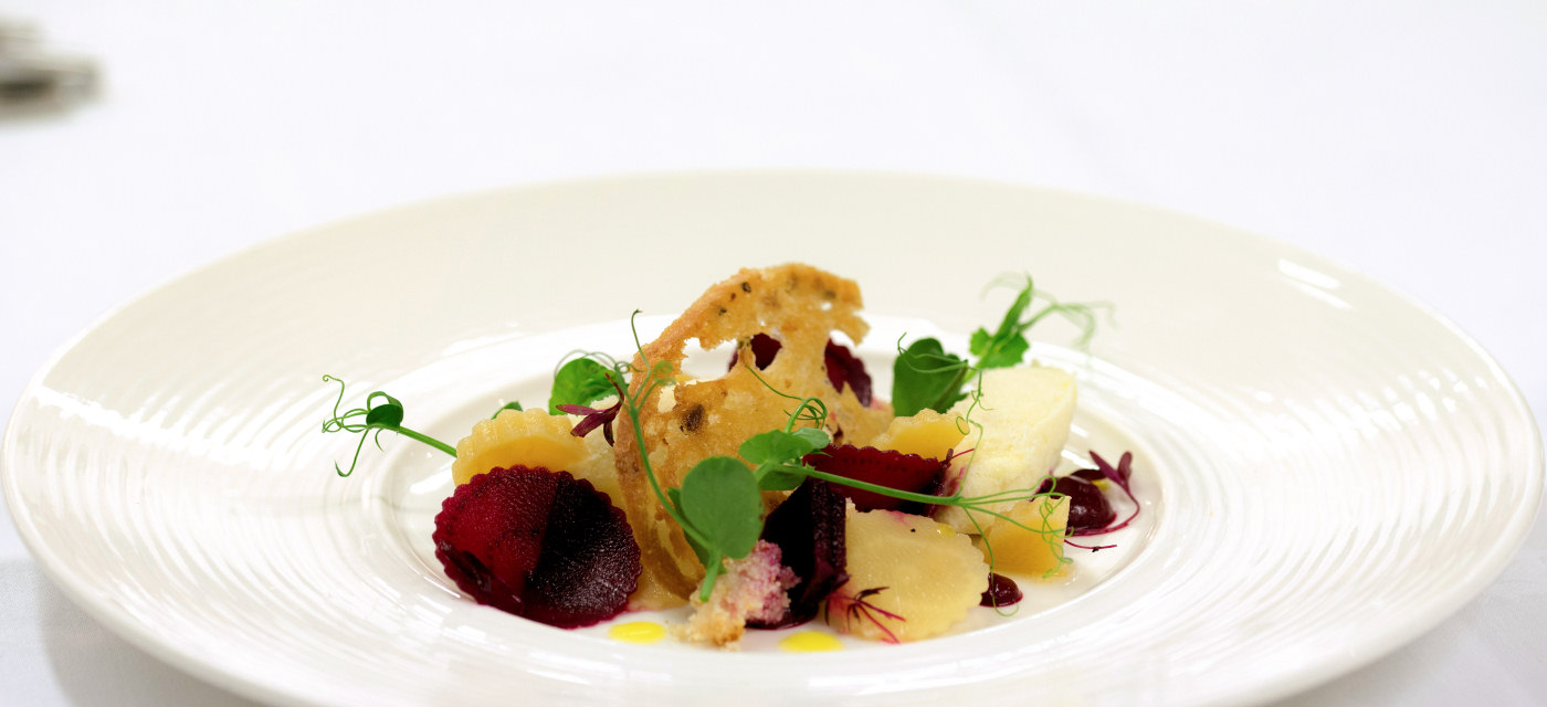 Fine dining plate of food