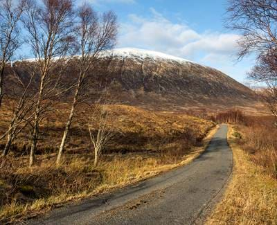 View of mountainous landscape in winter