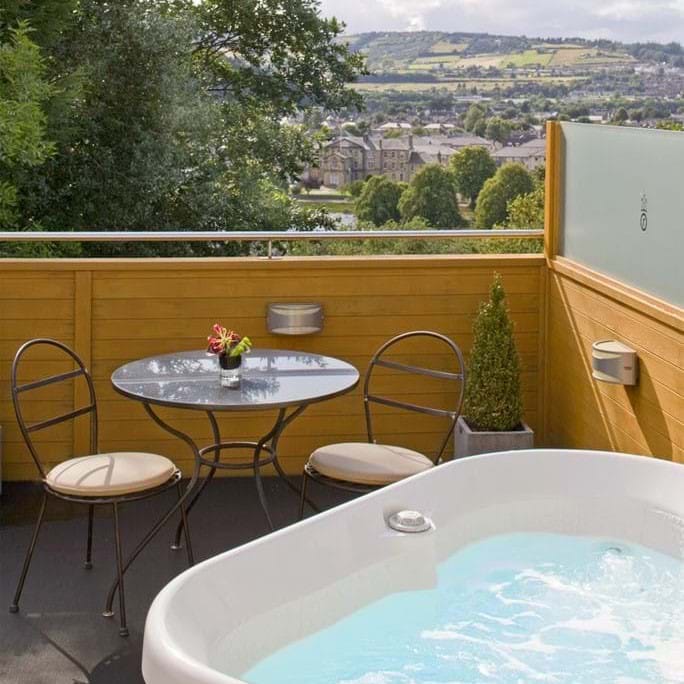 Rocpool hot tub with view