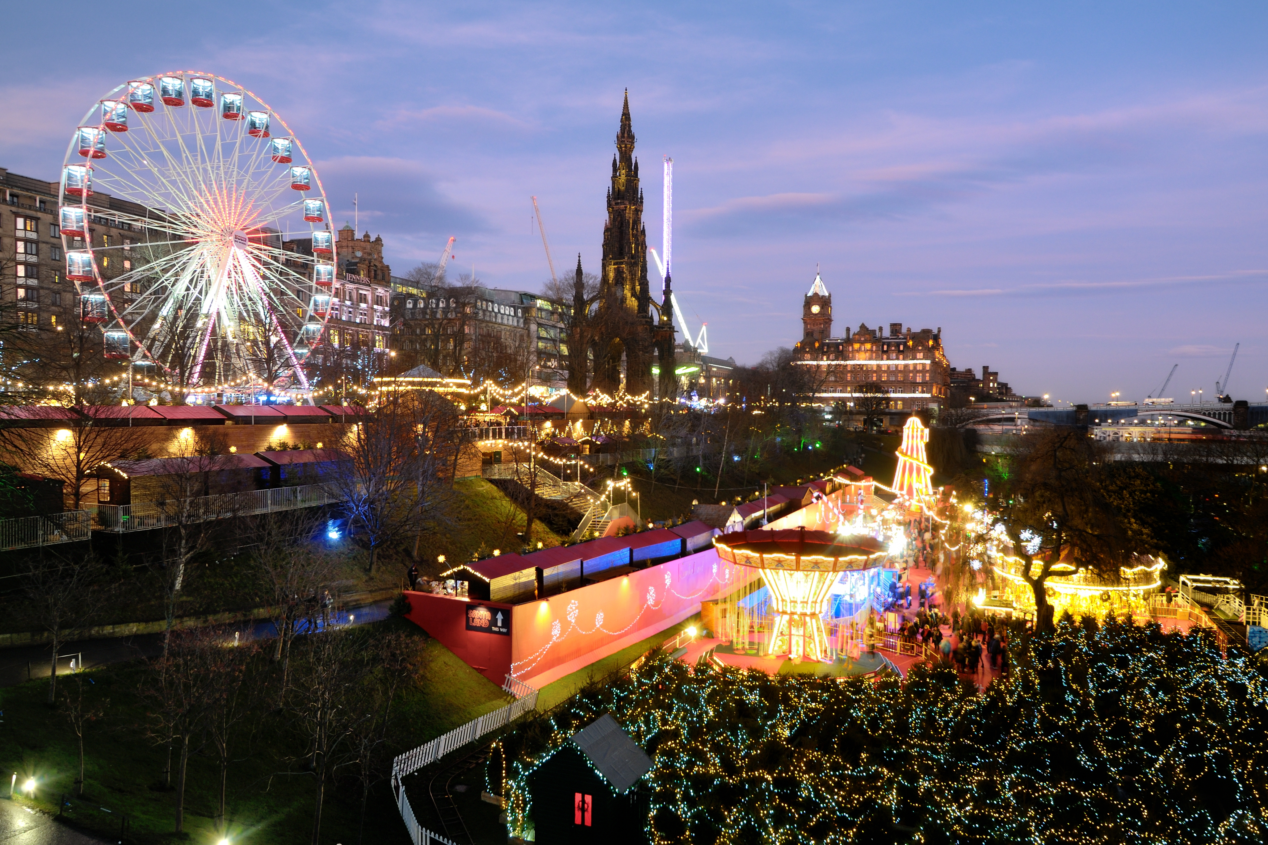 Princes Street gardens at Christmas, Edinburgh