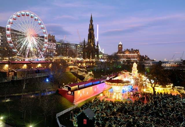 Princes Street gardens at Christmas, Edinburgh