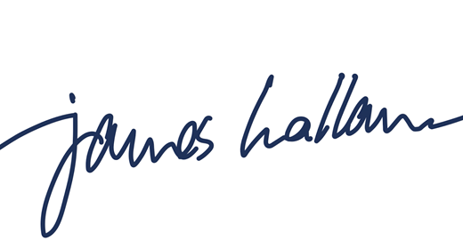 A signature in cursive reading "James Hallam".