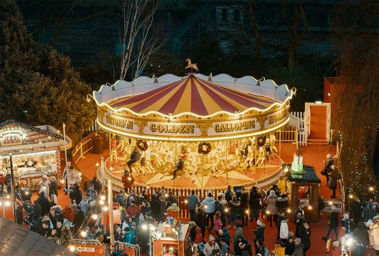 Carousel ride and Christmas market